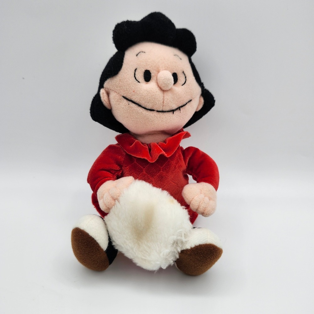 Applause‎ Peanuts Lucy Winter Beanbag Plush Red Dress 61268 Vintage